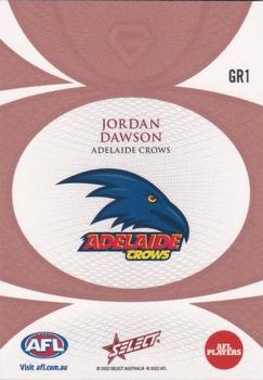 2023 Select AFL Gem - Ruby #GR1 Jordan Dawson Back
